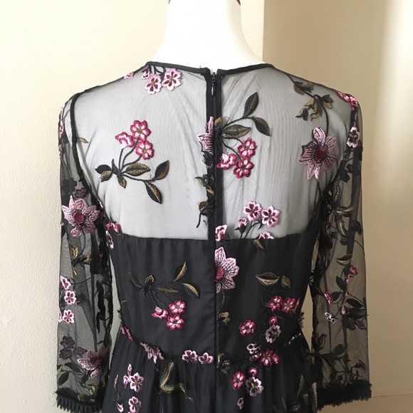 NEW Shoshanna Midnight Floral Embroidered Gown 8 - Picture 8 of 8